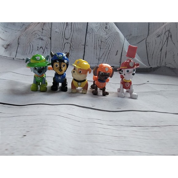 Paw Patrol Figures Chase Marshall Rocky Ruble Zuma Cake Topper Figures - Picture 1 of 7